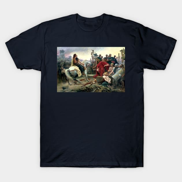 Vercingetorix Throws Down His Arms At The Feet Of Julius Caesar T-Shirt by GoshaDron